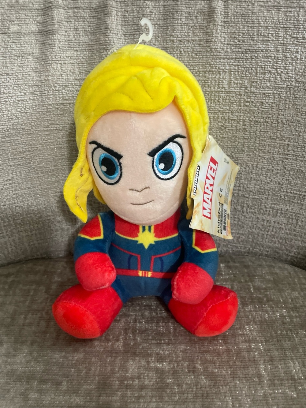 Marvel Captain Marvel Plush - Yellow Hair, Red & Blue Costume